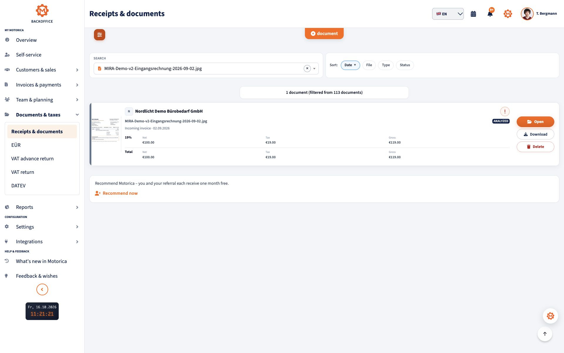 Motorica product view: What are the GoBD?