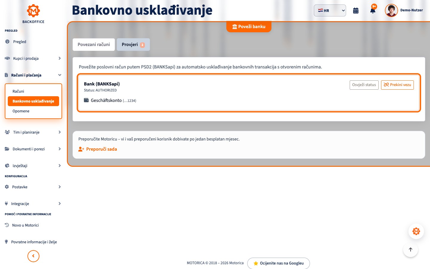 Prikaz proizvoda Motorica: Što znači automatsko usklađivanje uplata u Motorici