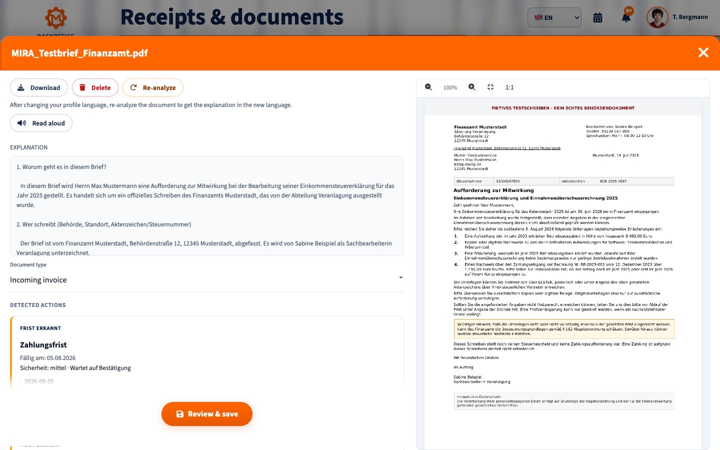 Digital documents are analyzed and organized with MIRA
