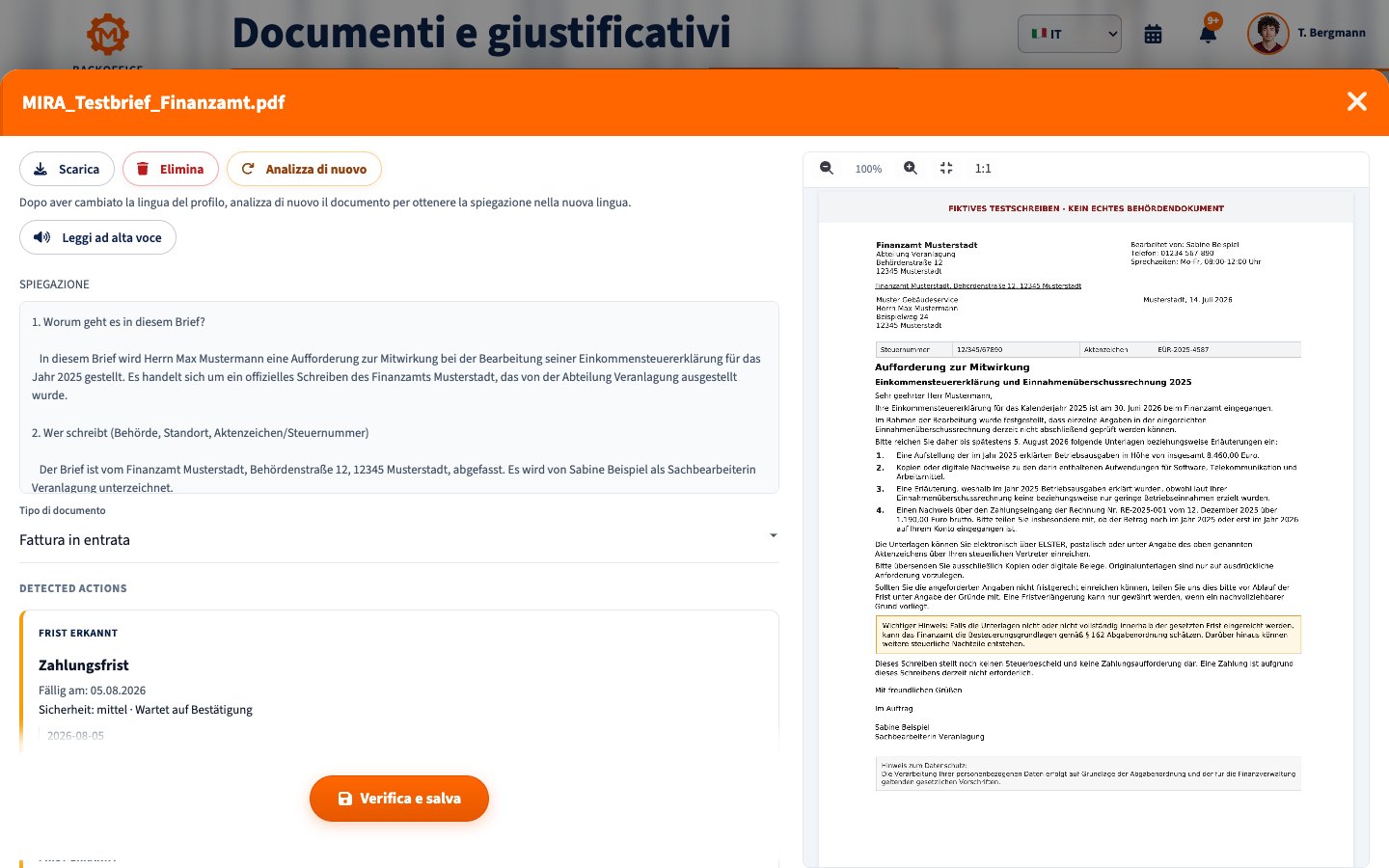 Analisi e organizzazione dei documenti con MIRA