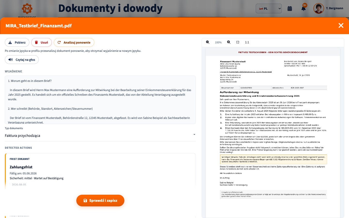 Cyfrowe dokumenty analizowane i porządkowane przez MIRA