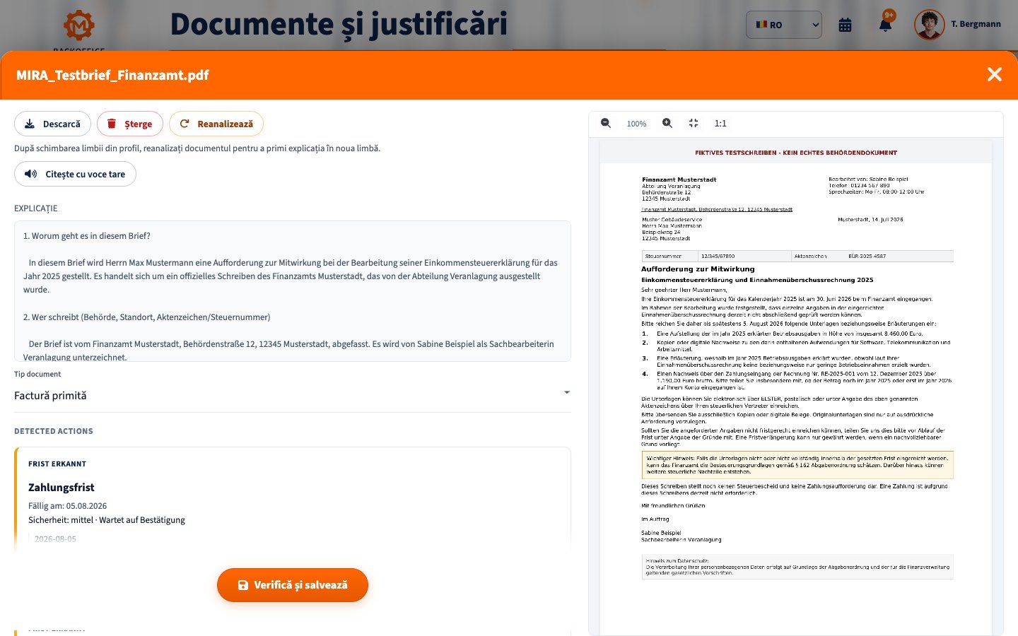 Analizarea și organizarea documentelor cu MIRA
