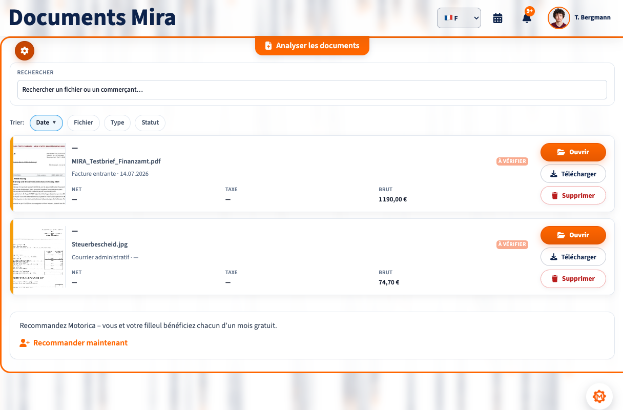 MIRA analyse un document et en explique le contenu reconnu en français