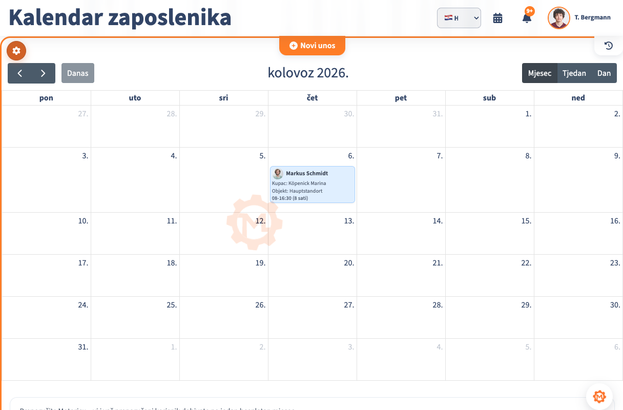 Planiranje terenskih naloga u Motorici sa zaposlenicima, klijentima i terminima