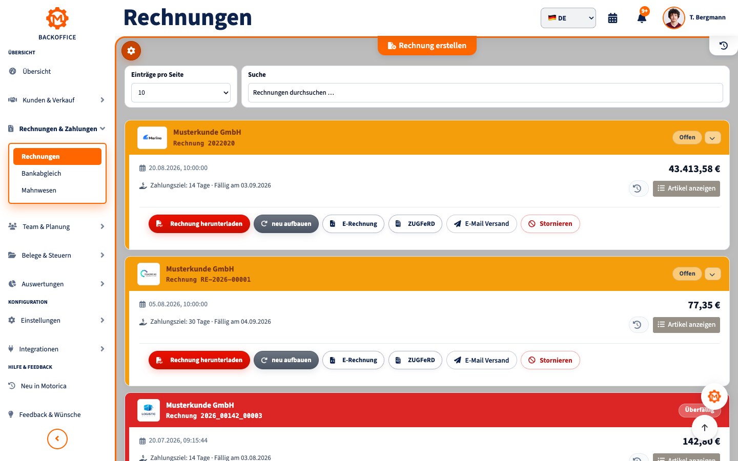 Motorica-Produktansicht: Deutsche Büroprozesse in der Sprache verstehen, in der du sicher arbeitest
