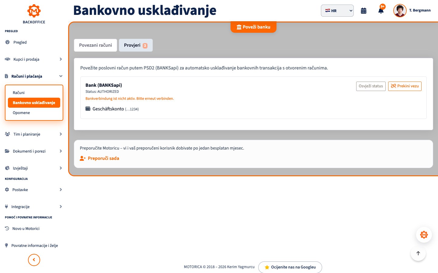 Prikaz proizvoda Motorica: Kako Motorica prepoznaje odgovarajuću uplatu