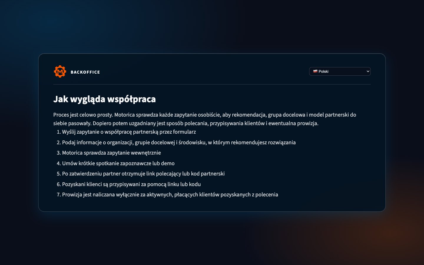 Jak przebiega współpraca w programie partnerskim Motorica